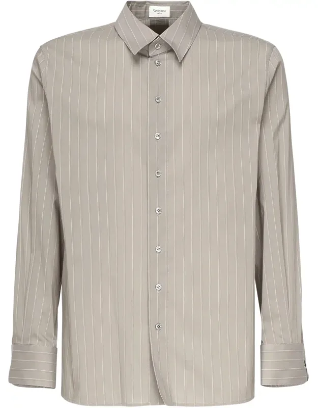 Striped Cotton And Silk Voile Shirt
