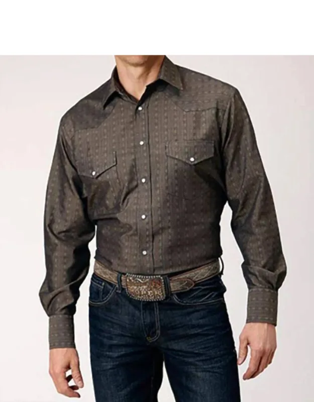 Floral Stripe Snap Dress Shirt