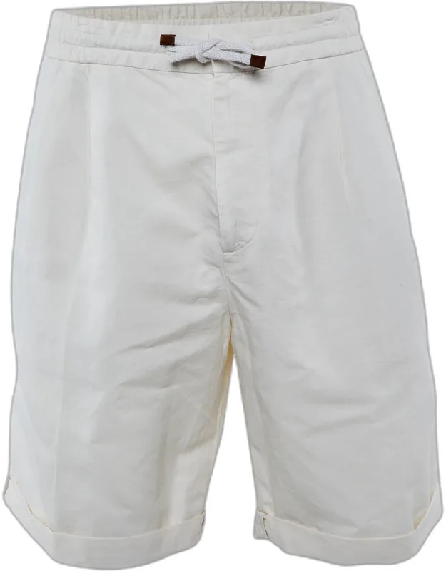 Off-white Cotton Bermuda Shorts