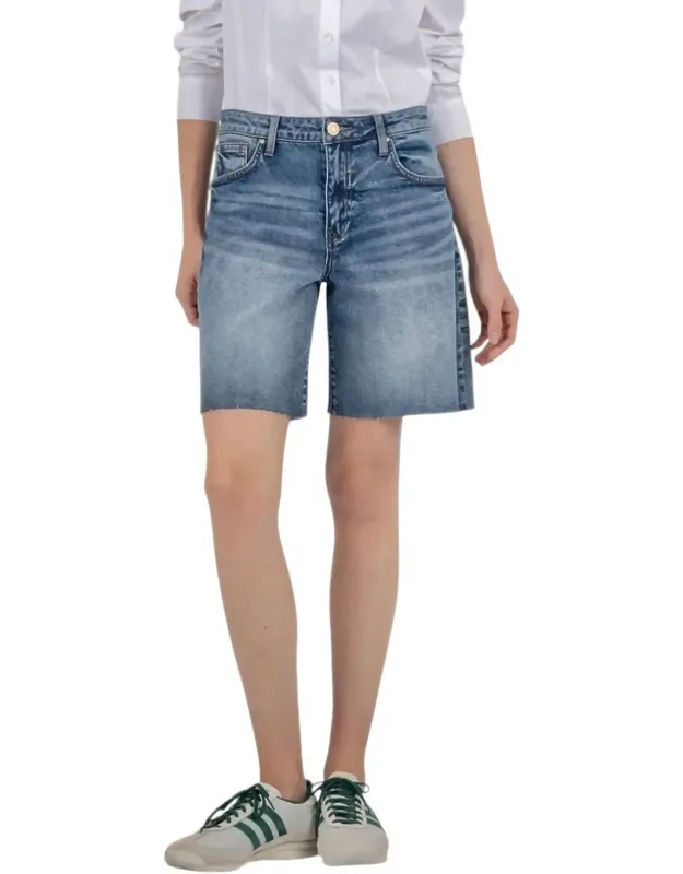 Hailey High Rise Shorts With Raw Hem
