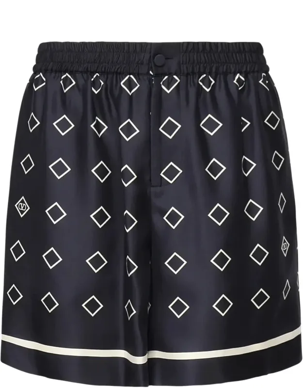 Printed Silk Bermuda Shorts