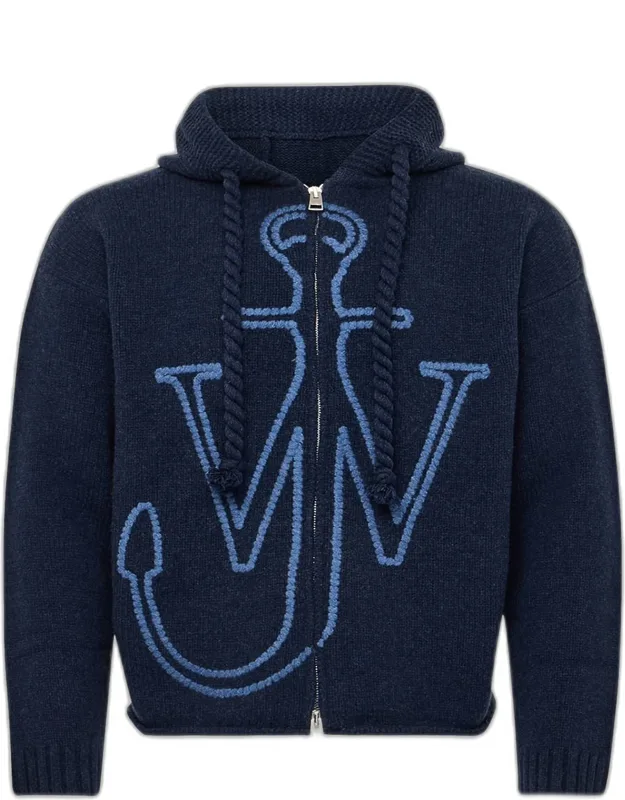 Anchor Embroidery Zip Hoodie