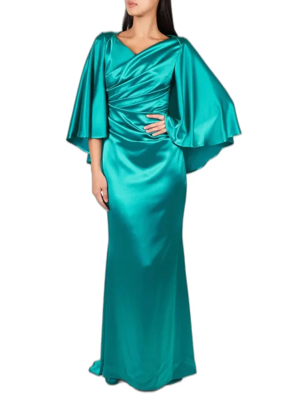 Doris Crepe Satin Long Dress