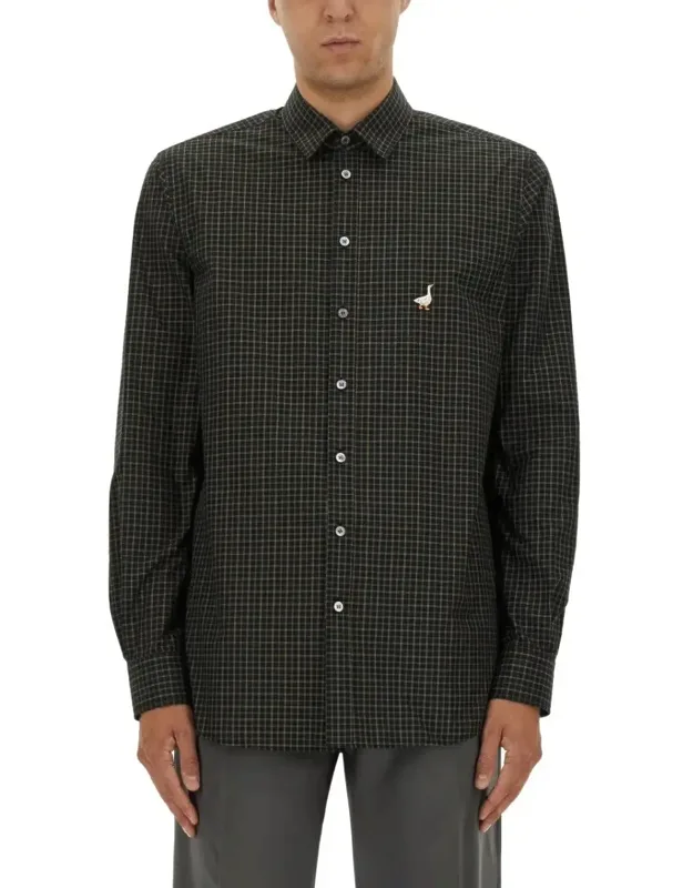 Classic Check Shirt With Goose Embroidery