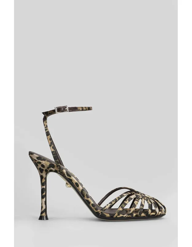 Animalier Satin Sandals