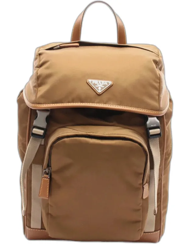 Nylon Leather Backpack