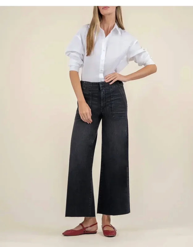 High Rise Raw Hem Jeans