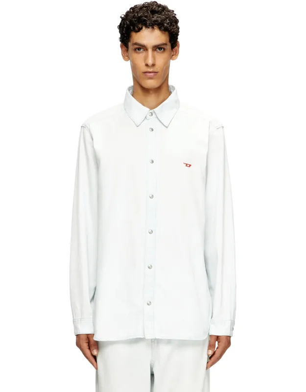 Shirt In Bleach-effect Denim