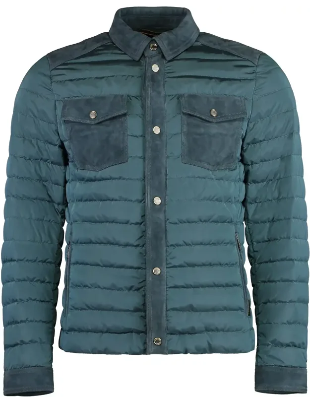 Crespi Nylon And Leather Padded Jacket