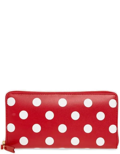 Polka Dot Printed Zip-around Wallet