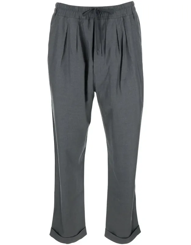Trousers With Elasticised Waist And Pences Detailing In Silk