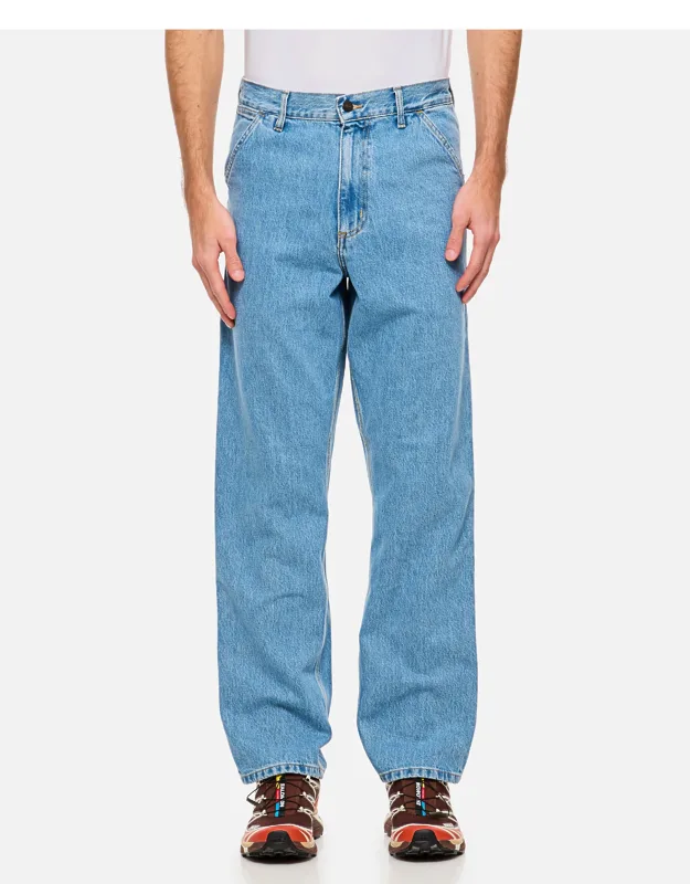 Jeans With Large Pockets And Button Closure