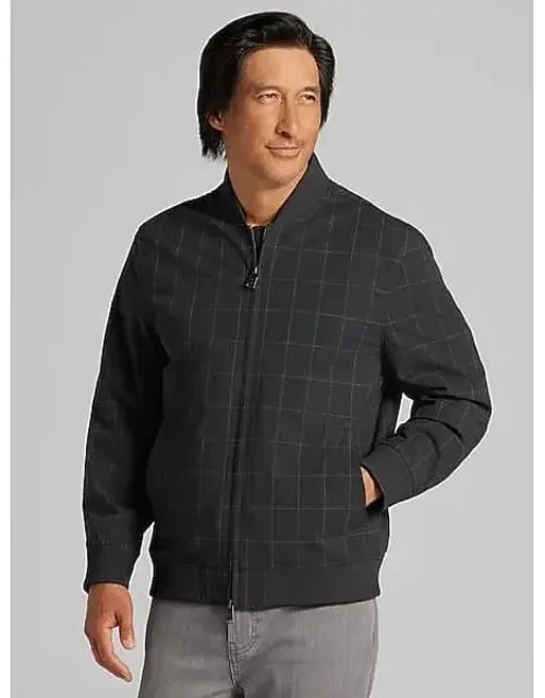 Modern Fit Windowpane Bomber Jacket