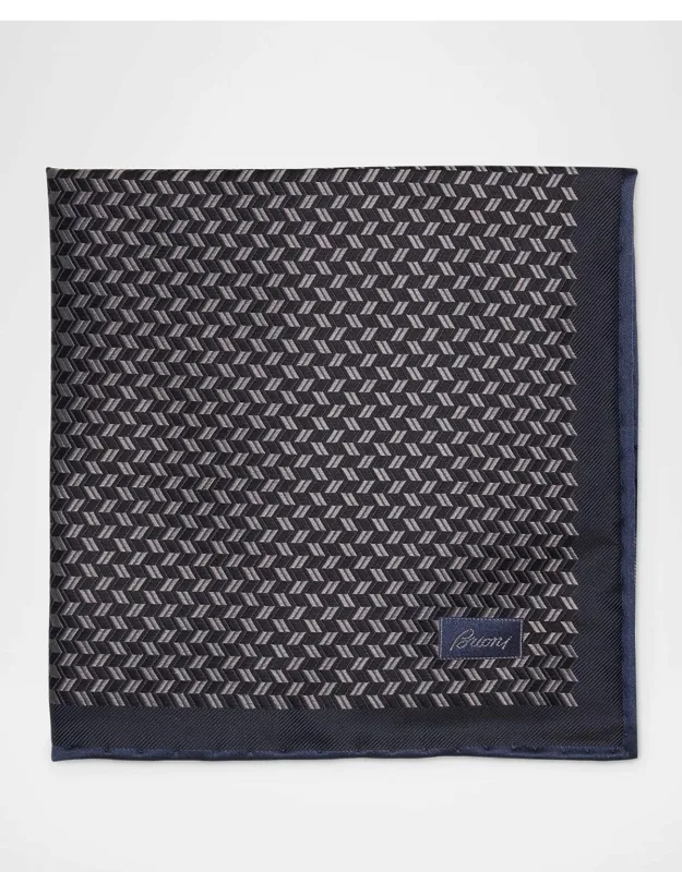 Jacquard Chevron Silk Pocket Square