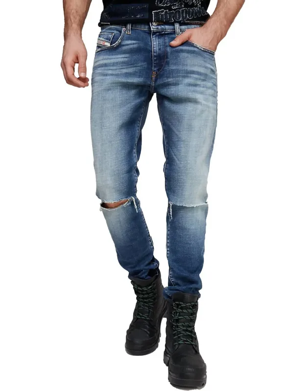 Ripped Slim Fit Denim Jeans