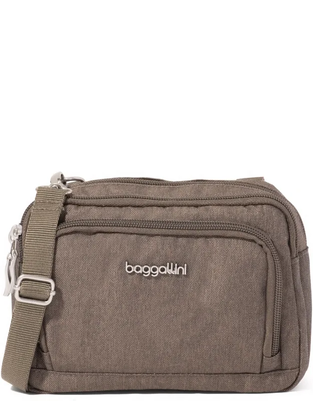 Triple Zip Small Convertible Crossbody Bag