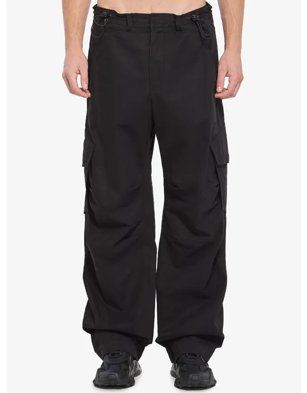 Cargo Pants With Drawstring Waist And Wide-leg Cut