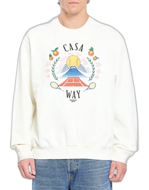 Casa Way Mountain Sweatshirt, Embroidered Design, Relaxed Fit