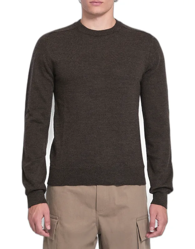 Sweater With Ribbed Crew Neck And Signature Patches