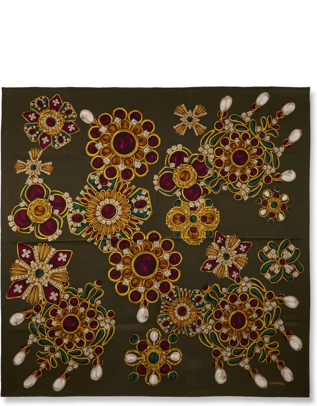 Gripoix & Pearl Print Silk Scarf