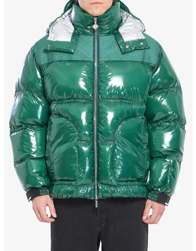 Puffer Jacket With Removable Hood And Adjustable Cuffs