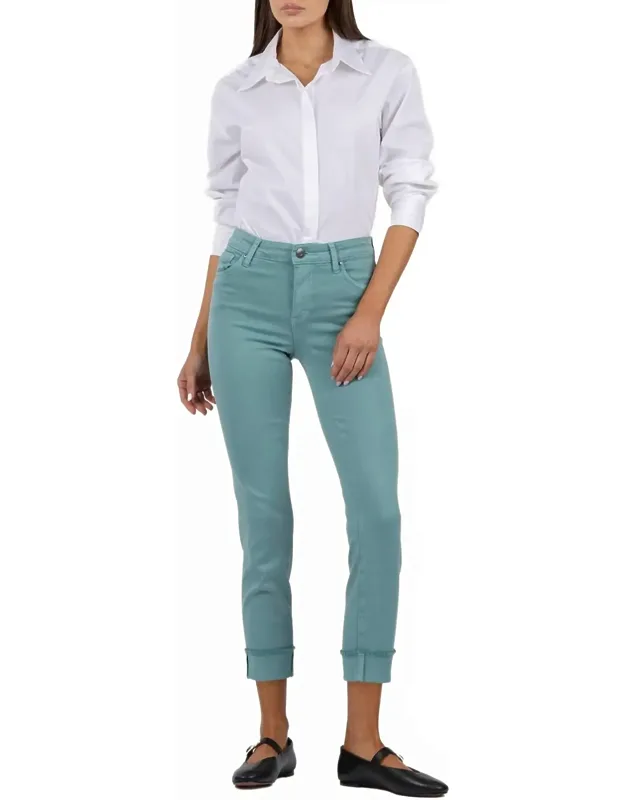 Crop Straight Leg Roll Up Jeans