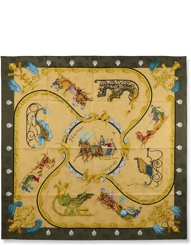 Plumes Et Grelots Silk Scarf