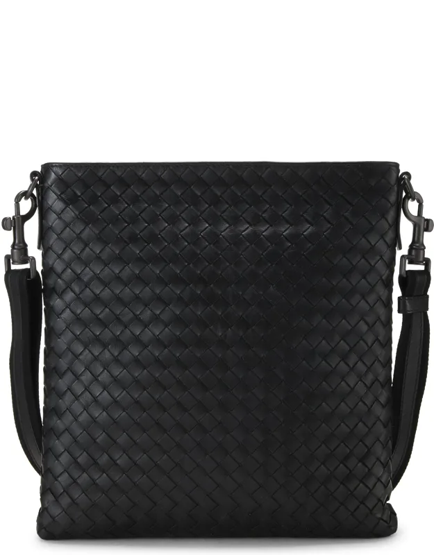 Intrecciato Flat Messenger Bag