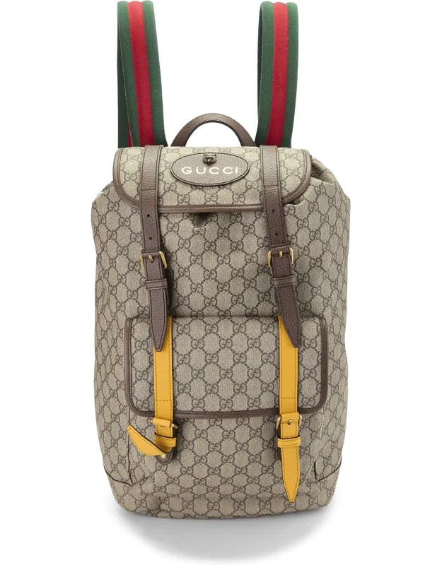 Brown Gg Supreme Canvas Backpack