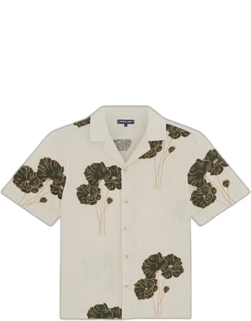 Linen Floral Camp Shirt