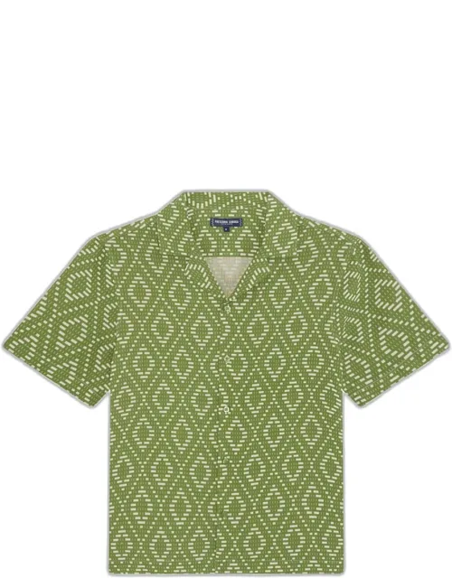 Raffia-print Camp Shirt