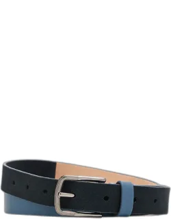 Suede And Leather Reversible Belt
