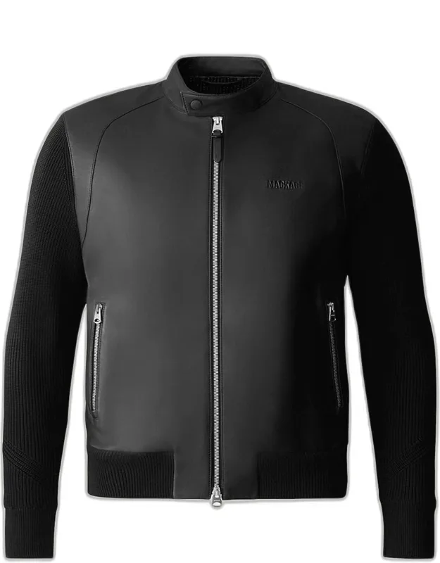 Dominic Leather And Knit Logo Jacket