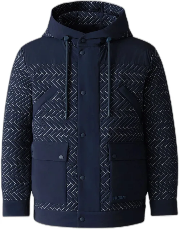 Thiago Chevron Quilted Down Hooded Jacket