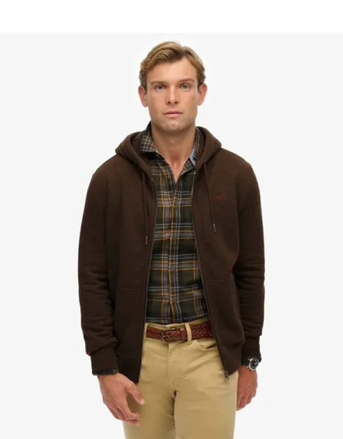 Essential Logo Half Brushed Zip Hoodie