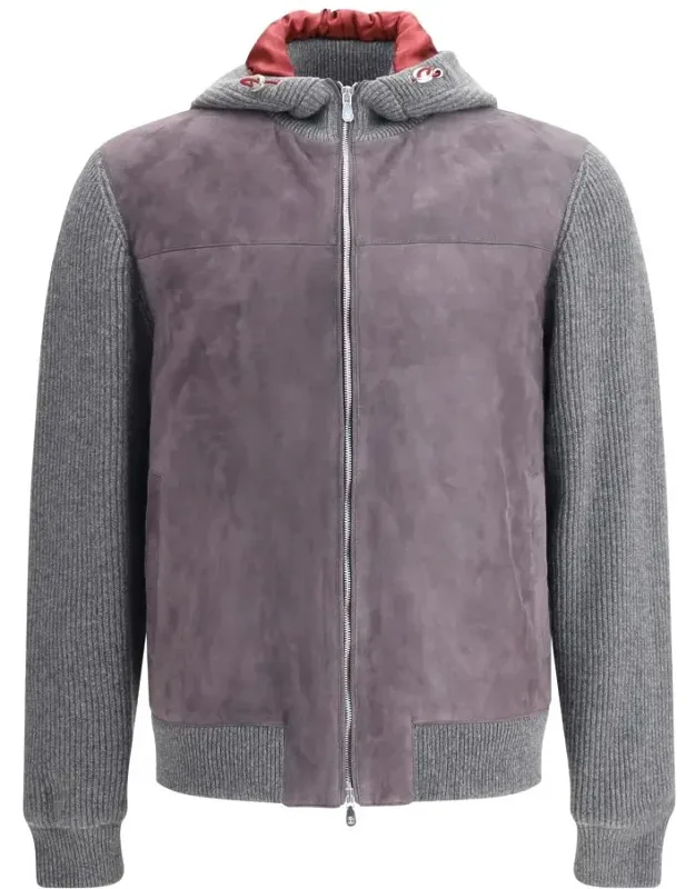 English Knit Jacket With Adjustable Hood And Padded Interior