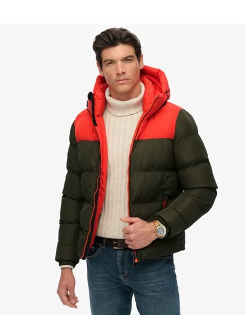 Colourblock Hooded Puffer Jacket