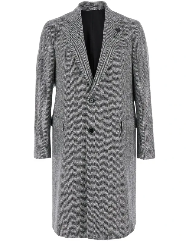 Single-breasted Coat With Classic Lapels In Wool
