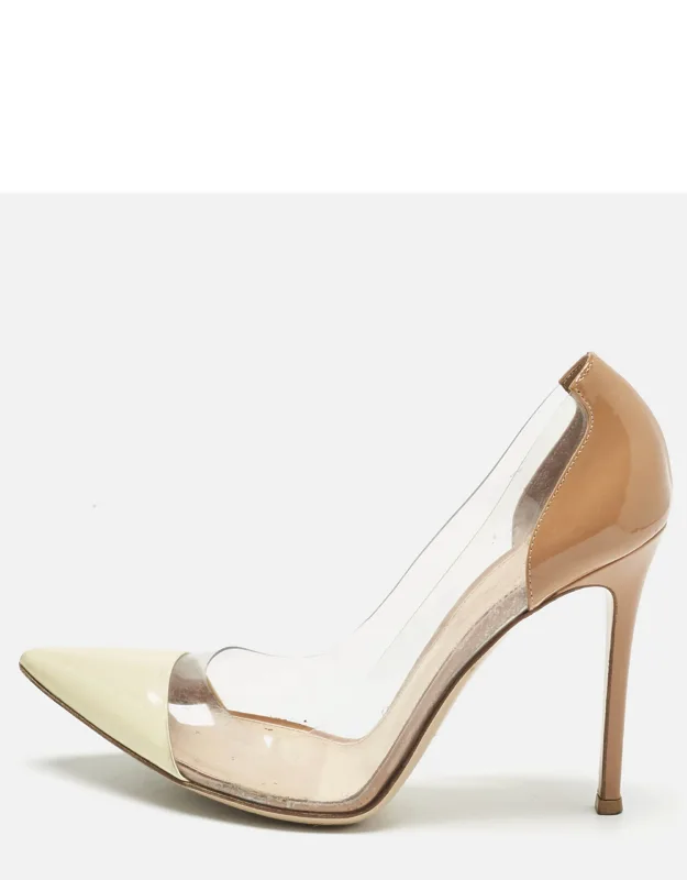 Patent Leather And Pvc Plexi Pumps