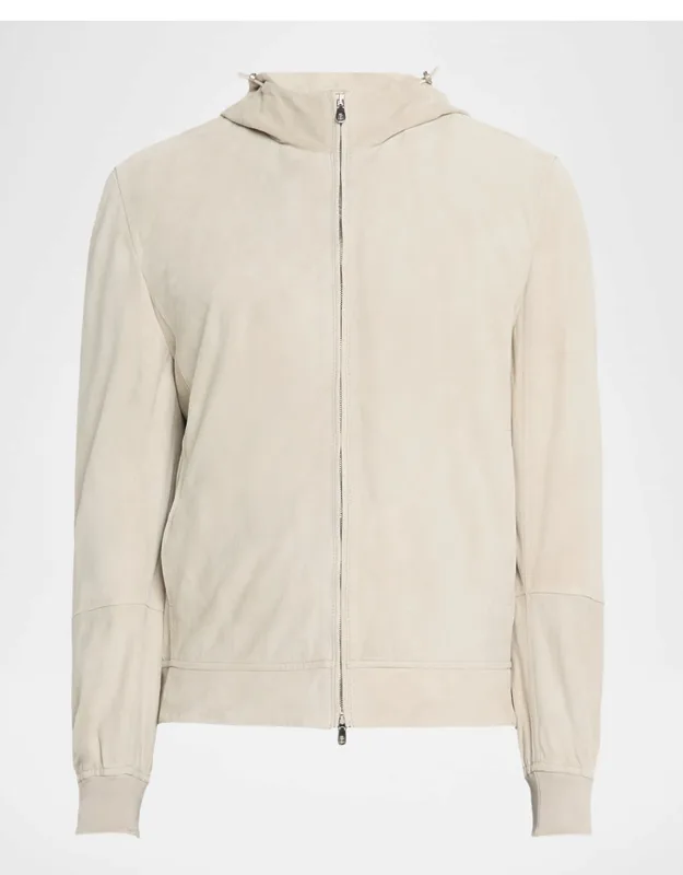 High Summer Capsule Suede Full-zip Hooded Jacket