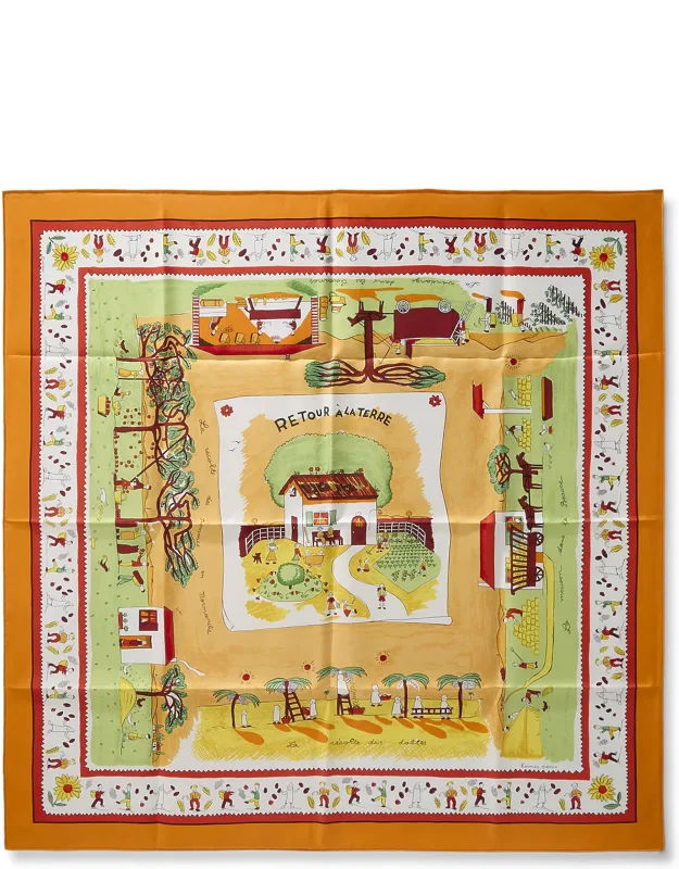 Retour A La Terre Silk Scarf