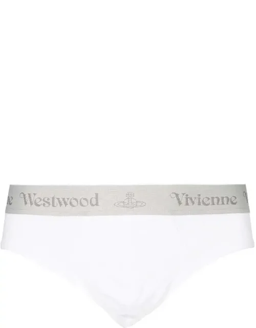Set Of Two Cotton Briefs With Logoed Elastic Band
