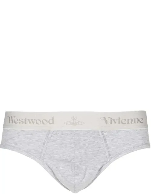 Set Of Three Cotton Briefs With Logoed Elastic Band
