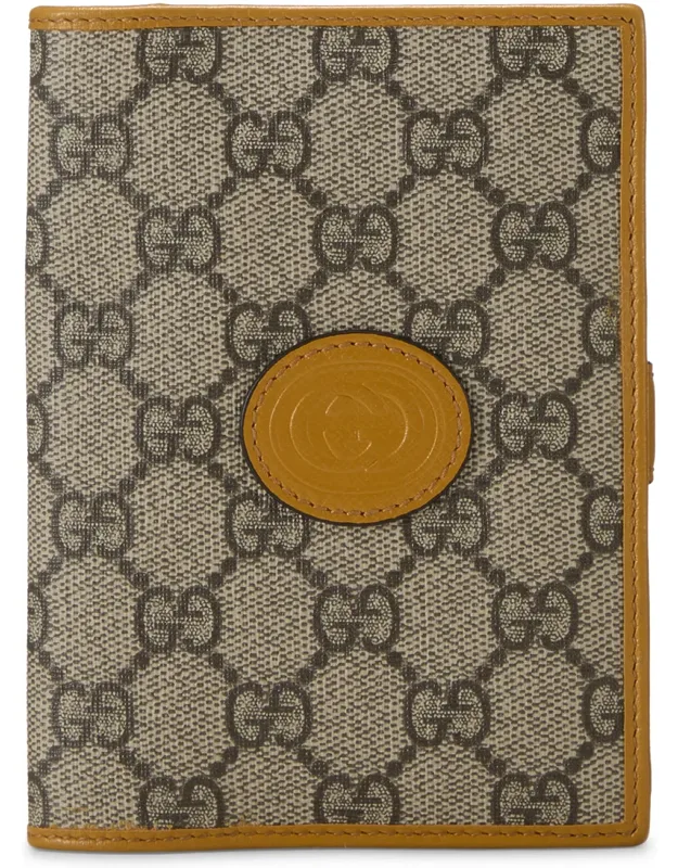 Yellow Gg Supreme Canvas Passport Holder