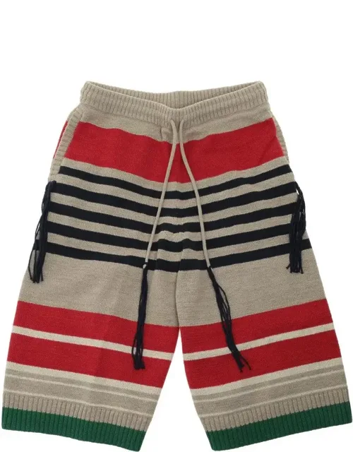 Knitted Stripe Shorts