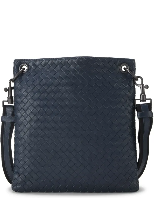 Intrecciato Flat Messenger Bag