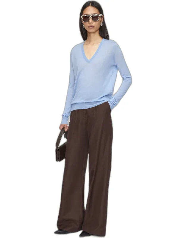 Cashair V Neck Jumper, Lightweight Knit, Ribbed Details