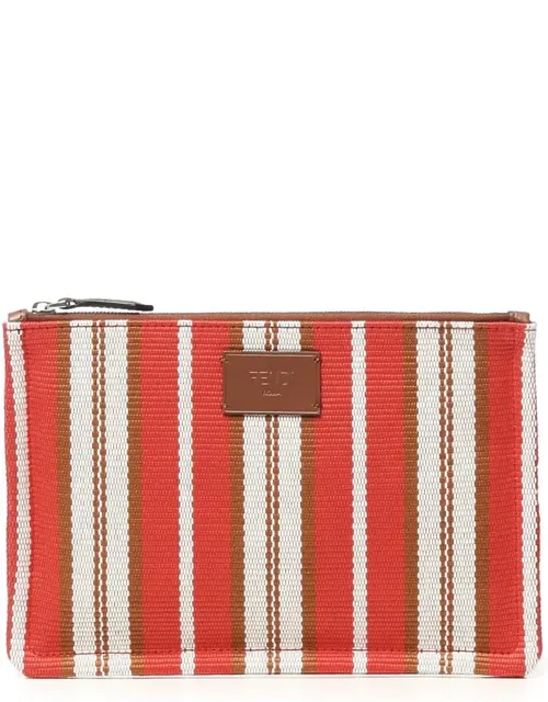 Signature Striped Medium Flat Clutch