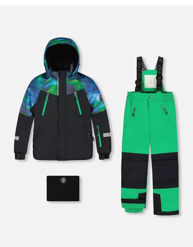 Two-piece Play Snowsuit With Colorblocked Jacket