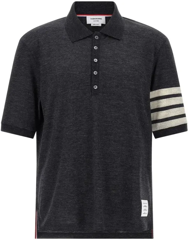 4bar" Polo Shirt With Classic Collar And Asymmetrical Hem